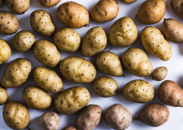 Un mucchio di patate su un tavolo