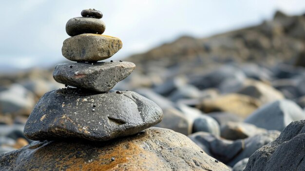 Un mucchio di rocce accatastate l'una sull'altra