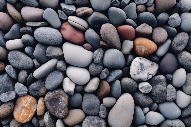 Un mucchio di sassi sulla spiaggia