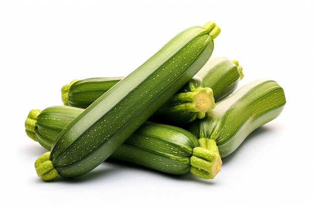 un mucchio di zucchine su una superficie bianca