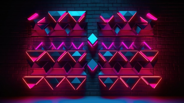 Un muro con luci al neon e un'insegna che dice "neon"