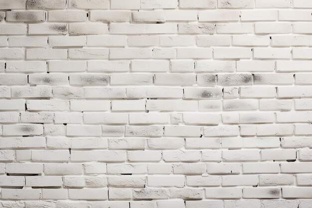 un muro di mattoni bianchi con un segno nero in alto.