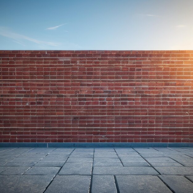 Un muro di mattoni con il sole che splende su di esso