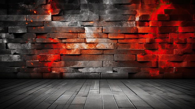 Un muro di mattoni con un muro di mattoni e un muro di mattoni con su scritto fuoco.