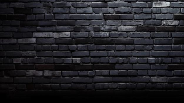 Un muro di mattoni neri con uno sfondo nero