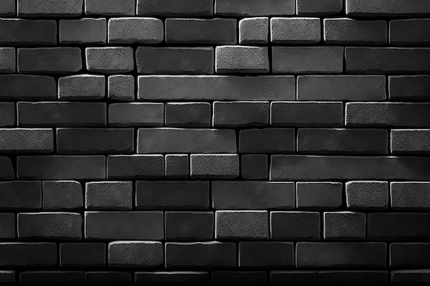 Un muro di mattoni neri con uno sfondo scuro