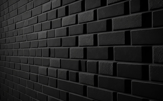 Un muro di mattoni neri. trama di mattoni con un ripieno bianco. trama di mattoni neri. ai generato