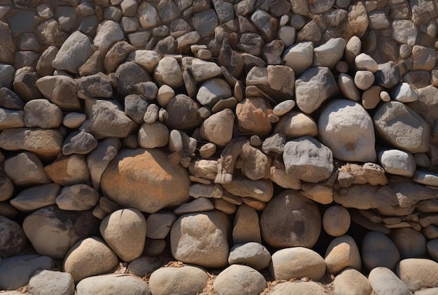 un muro di roccia con pietre