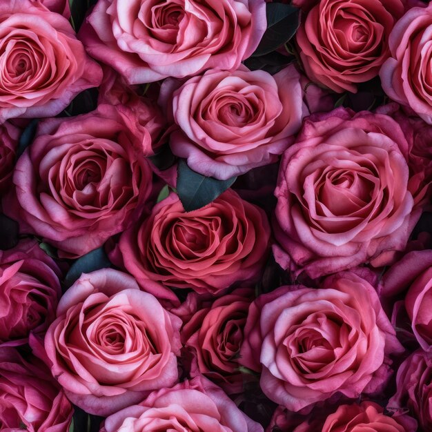 Un muro di rose rosa con sopra la parola rose