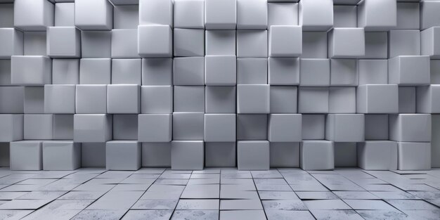 Un muro fatto di blocchi bianchi con un grande spazio vuoto sullo sfondo centrale