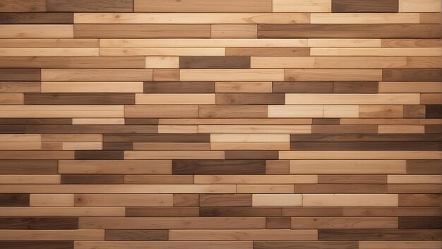 Un muro fatto di tavole di legno in varie sfumature di marrone