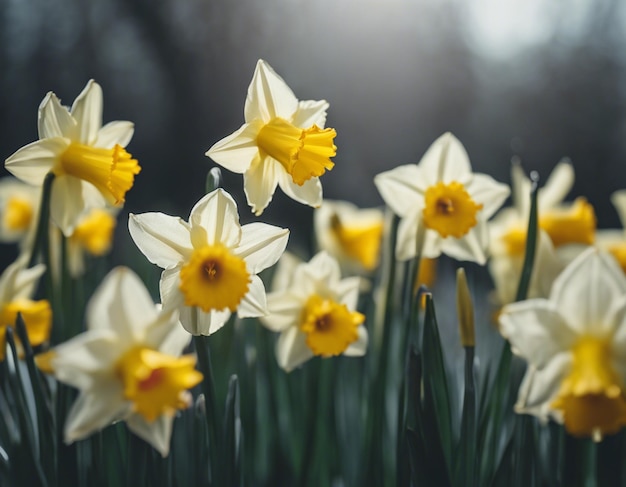 Un narcisse bianco fiorisce
