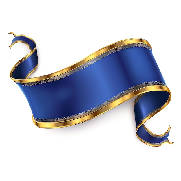 un nastro blu con rivestimento dorato è legato a un nastro azzurro