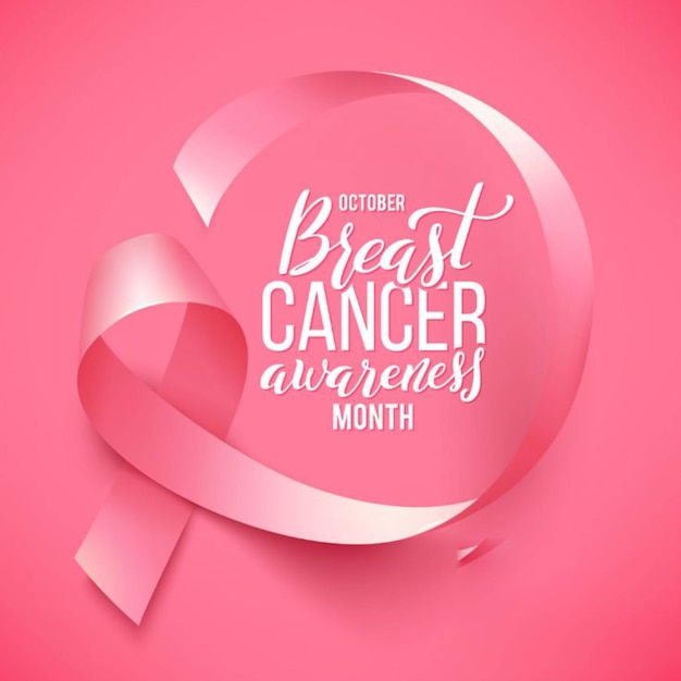 un nastro rosa che dice cancro al seno