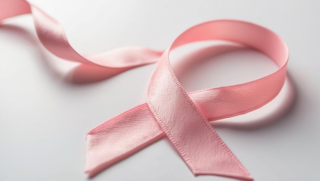 Un nastro rosa con un nastro rosa su di esso