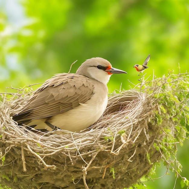 Un nido di uccelli e uccelli Fotografie gratis