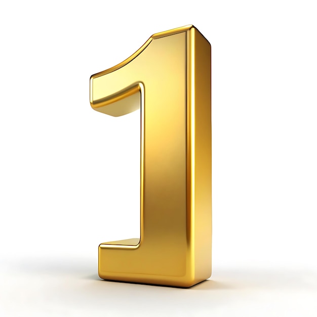 un numero d'oro 1 su sfondo bianco