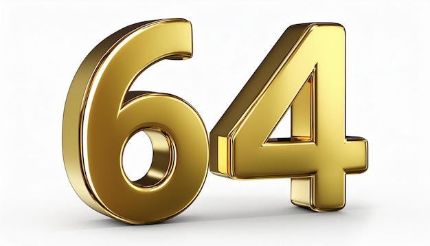 un numero dorato 6 su sfondo bianco