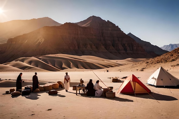 un'oasi nascosta nel deserto dove vive una tribù nomade