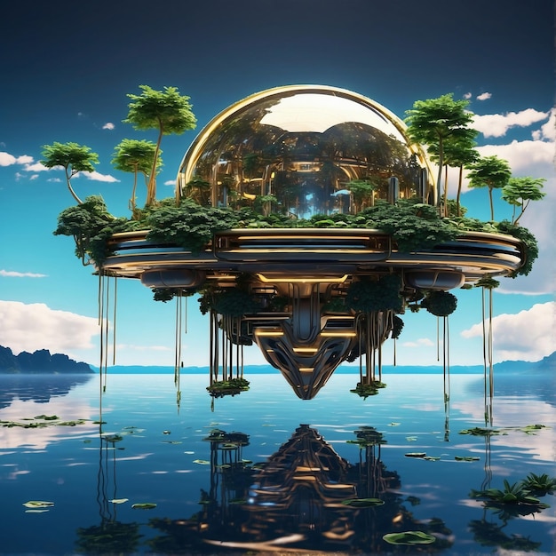 Un'oasi visionaria Il sereno enigma di un'isola galleggiante futuristica