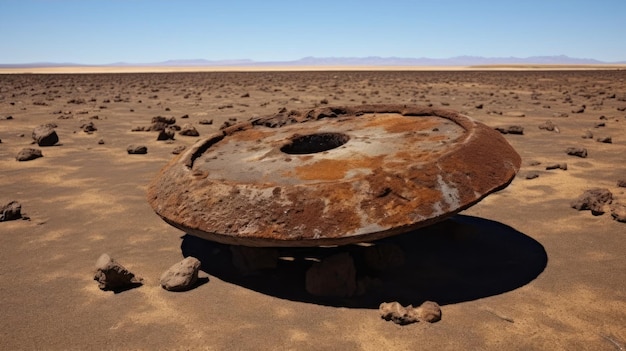 un oggetto di pietra nel deserto
