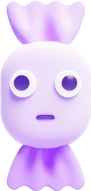 un oggetto di plastica viola con occhi e occhi