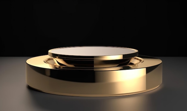 Un oggetto rotondo d'oro con un anello bianco sopra