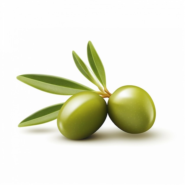 un Olive su uno sfondo bianco
