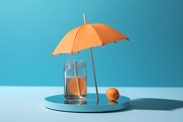 Un ombrello arancione è accanto a un ombrello arancione