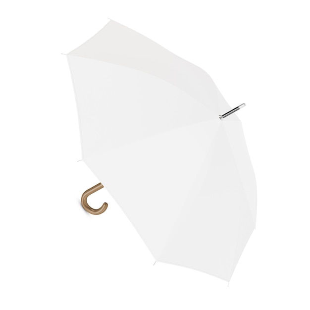 un ombrello bianco isolato su uno sfondo bianco