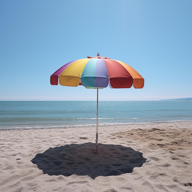 Un ombrellone con la scritta beach