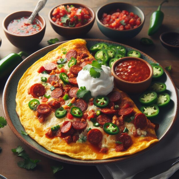 Un'omelette piccante con chorizo