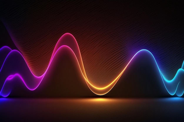 Un'onda colorata con una luce su di essa