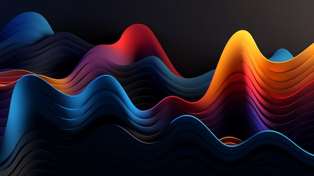 Un'onda colorata con uno sfondo nero