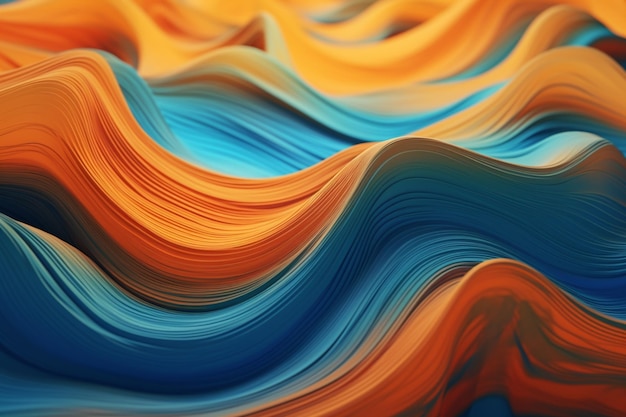 Un'onda colorata in blu e arancione