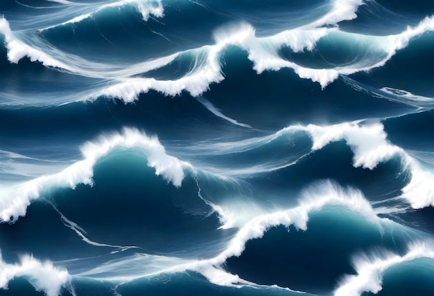 un'onda con l'oceano sullo sfondo