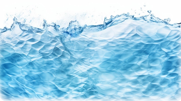 Un'onda di acqua blu con uno sfondo bianco