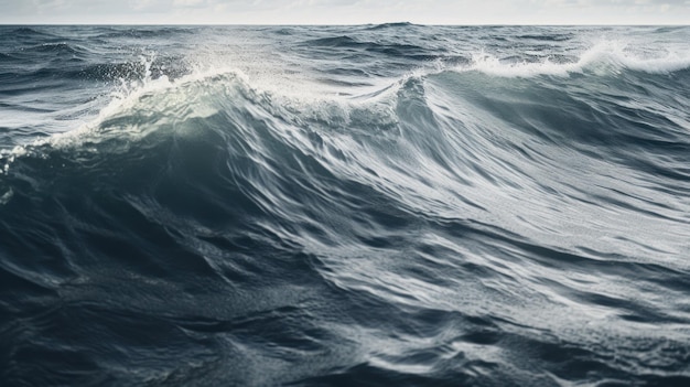 Un'onda nell'oceano con sopra la parola oceano