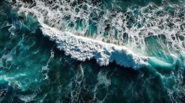 Un'onda si infrange sull'oceano.