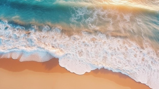 un'onda si sta rompendo sulla spiaggia