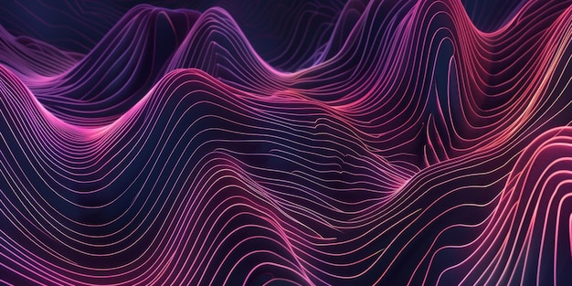 Un'onda viola e blu con un sacco di linee sullo sfondo