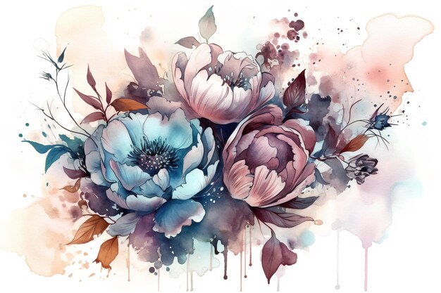 un'opera d'arte digitale che raffigura un bouquet di fiori in un vaso