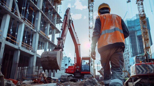 un operaio edile sta lavorando in un cantiere