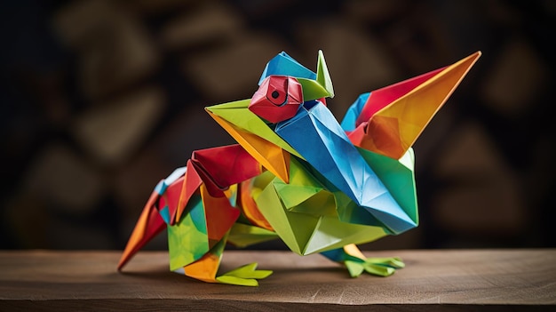 Un'origami vivace e giocosa, piena di colori e gioia