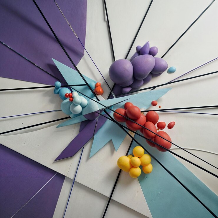 Foto un orologio colorato con un disegno viola e blu