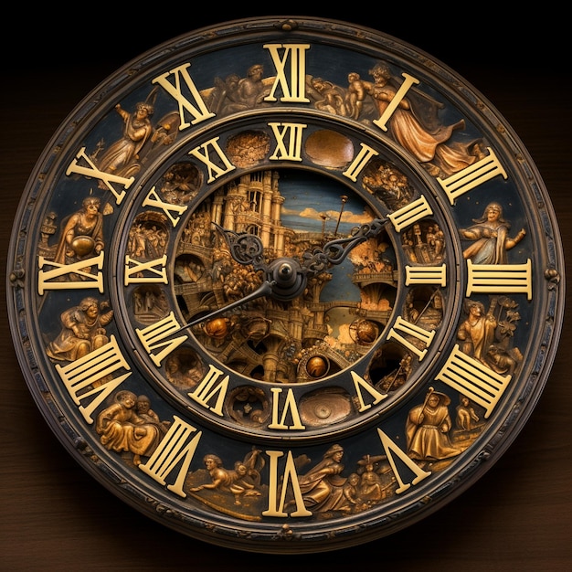 un orologio con numeri romani e numeri romani sopra