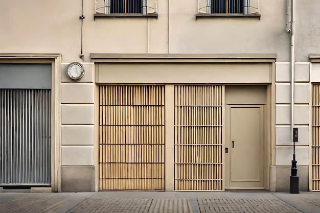 Un orologio su un edificio con un orologio sul muro