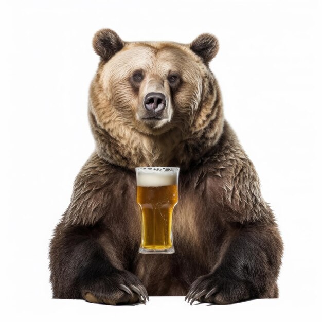 un orso con dentro un bicchiere di birra con la scritta "orso".