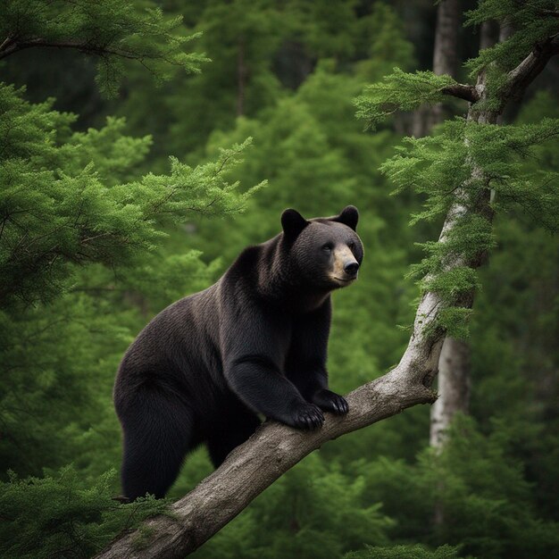 Un orso iper realistico sull'albero