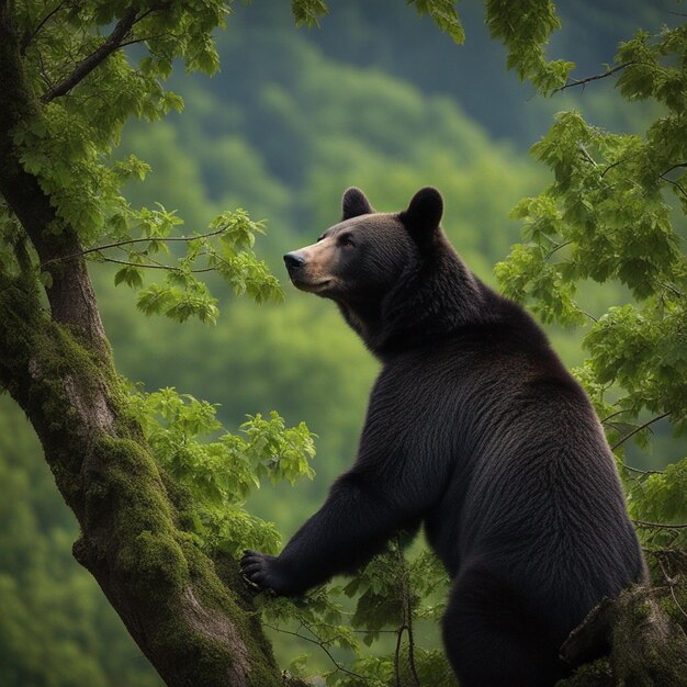 Un orso iper realistico sull'albero